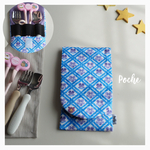 【再販・完成品】STARTサイズ　中まで洗えて長さ調節可能　カトラリーケース  【ヌノコトnunocoto fabric すみれとクマ柄×ラベンダー】入園準備、幼稚園、保育園、エジソンのお箸