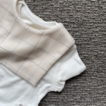 new：2way attached collar lace & check： ベビースタイ   8重ガーゼ