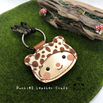 くまちゃん帽子の男の子キーホルダー☆ダルメシアン柄(茶)