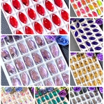先にご連絡を‼️36個入り9×18mm縫い付けマーキスビジュー選択式