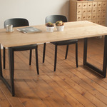 栗とスチールのダイニングテーブル＜スクエアタイプ＞