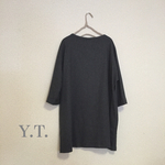 wool100% 圧縮ウール charcoal gray ドルマンスリーブワンピース