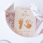 特集掲載 ◆ 木製 [送料込] ファースト バースデー ボード Hand & Foot Boad （1歳誕生日）  手形足形 手型足型 メモリアル ボード  バースプレート ニューボーンフォト 
