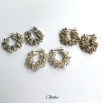 ビーズ×チェーンフープピアス/イヤリング