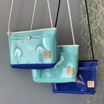 CHYOP✩.*˚ エメラルドグリーン×ブルー✩.*˚倉敷帆布おでかけサコッシュ　ポシェット　pvc