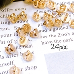 アクセサリーパーツ 基礎 金具　ボタン足  ヒートン　キャップ  ゴールド メタル  貼付 4mm 【24個入】 A0371 《2000円以上送料無料》 