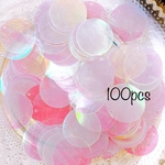 アクセサリーパーツ  スパンコール　トップホール  オーロラ　  25mm  【約100枚】 A0381 《2000円以上送料無料》 