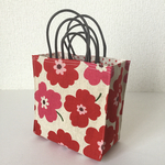 *New*入れ子の紙袋風ギフトバッグ3点セット＜北欧風フラワーポピー＞レッド38