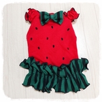 🐶犬服 すいか🍉フリルキャミソール 夏!! フリル わんちゃん服 S.M.L