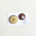 ★くるみボタンブローチ★