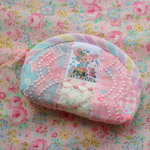 hana*ハンドメイド☆レトロアニマルのミニミニファスナーポーチ★シャボン玉バニーちゃん