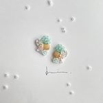 ビーズ刺繍　ビーズピアス　刺繍　刺しゅう　フラワー  刺繍ピアス　刺繍イヤリング　カラフル