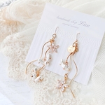 キラキラ flower charm アシメトリー ピアス/イヤリング