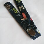超ロング お名前タグつき 水筒ベルトカバー 【昆虫／ボーダー】ネイビー