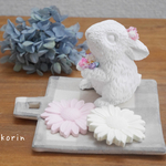 花束うさぎさんとお花セット　アロマストーン 