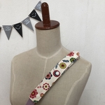 水筒ショルダー肩紐カバー 花カラフル/生成り　再1