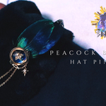 peacock blue hat pin