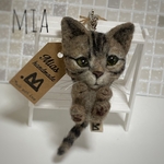 mia 受注商品 キジトラ 猫 チャーム キーホルダー 羊毛フェルト ハンドメイド