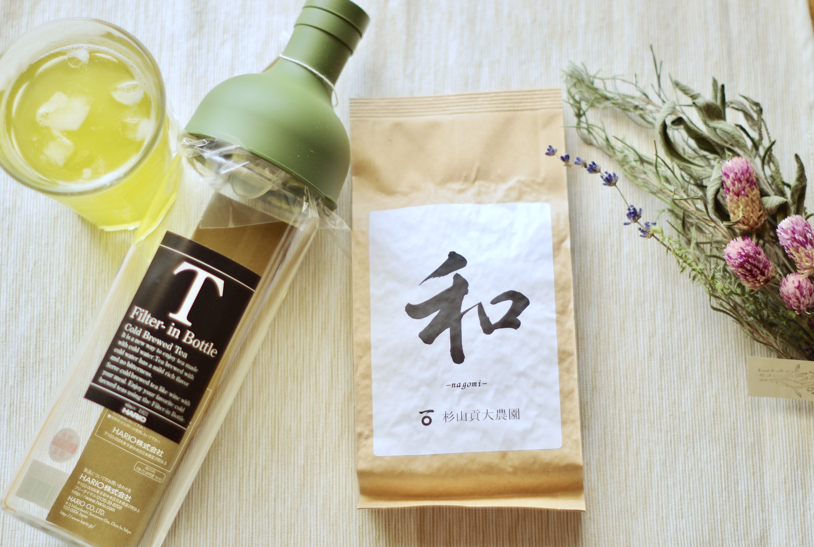 簡単水出し！煎茶「和」200g×２袋&フィルターインボトルの水出しセット
