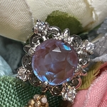 【濃青】深海の雫（変色ガラス）のPrincessリング　7.5ミリ