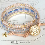 ロマンティックボタンと星チャームのラップブレス