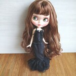 419.※単品※黒のロングマーメイドスカート※ブライスアウトフィット※1/6ドール服
