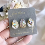 glass drop 3way June bride Earrings