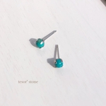小さな アメリカンターコイズ  一粒ピアス/サージカルステンレス