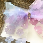 ビッグリボン💕グラデーションチュールたらりんリボン♡プチギフト♡キッズヘアゴム1点