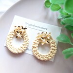 紫陽花 ラタンサークル イヤリング/ピアス