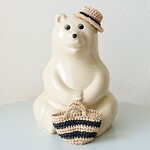 【7/23(日)21時〜再販】平天帽子、ボーダーマルシェバッグの2点セット(ブラック)