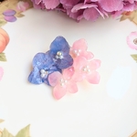 ブルー×ピンクの紫陽花ブローチ
