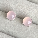 天然石ピアス：ピンクカルセドニー