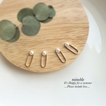 Thanks▷pearl simple OVAL ring ピアス/ノンホールイヤリング/ノンホールピアス  ＊受注製作