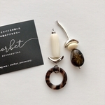 ヴィンテージビーズのアシンメトリー∴ brown×ivory