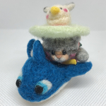 夏猫🐬イルカの浮き輪(サバトラ猫)羊毛フェルト