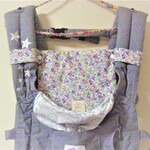 抱っこひも用 ママのお洋服用よだれパッド♪リバーシブル レース調×パープル小花