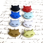 ■猫カラー■25mm■ヴィンテージボタン8色セット (ミックス)　0617