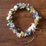 春色カラーの花冠（水色×黄色）