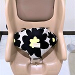 ベビー用ショッピングカートカバー・リバーシブル 北欧調花柄GY×ブラック