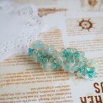 空色 小さなお花のシンプルバレッタ <パステルブルー>