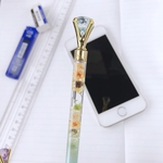 【訳あり】ダイヤ付き𑁍ハーバリウムシャーペン (レジン)-緑-