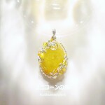 ヒマラヤ・ゴールド・アゼツライトペンダント（ワイヤージュエリー☆ワイヤーアクセサリー☆ワイヤーラッピング天然石ネックレス☆KuthumistyleⓇ☆クツミスタイル）