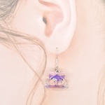 🐙めんだこズ♪紫陽花【パープル】ピアス(イヤリング、樹脂)