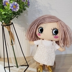 キャミワンピ③ベージュ地ホワイト草花