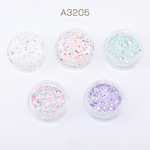 A3205  10盒  オーロララメ ケース付き ネイルパーツ レジン封入パーツ 星と月 5色セット(各2ｇ) 2×(5ケース)
