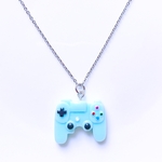 ゲームのコントローラーネックレス♡シルバー　病みかわいい　地雷系　量産型　メンヘラ　ゴスロリ　　ギフト　アクセサリー　45cm おそろい　アレルギー対応　お揃い　ゆめかわい　プレゼント　水色