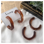 [再販]ピアス　おおぶり　大ぶり　アクリルフープ　樹脂　フープピアス　べっ甲