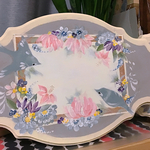 しあわせの青い鳥　キク　ヤマユリ　ダリア　クロッカス　マーガレット　アンティーク　表札に