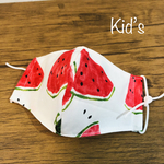 ［391］スイカ柄　子供夏用立体マスクM キッズサイズ　さらさら夏用裏地使用